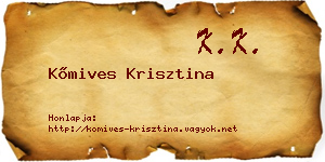 Kőmives Krisztina névjegykártya